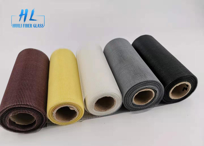 33 Tex Czarny Włókno szklane Rulowa siatka komarowa W kartonie PVC powlekany przeciwpożarowy Plain Weave 100m Długość